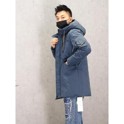 高品质中长款连帽羽绒服青年潮流