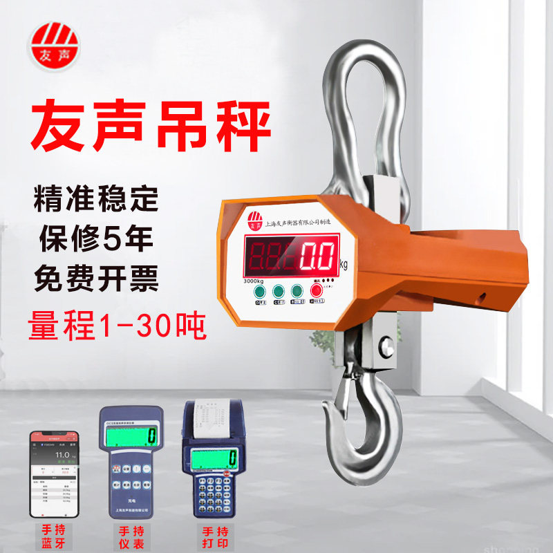友声电子吊秤吊钩秤3吨5吨10吨15吨20吨30吨吊磅行车无线吊钩称