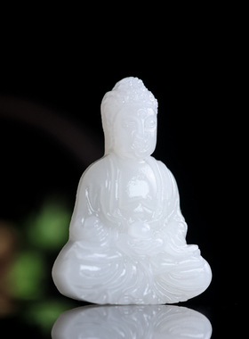 阿富汗白玉和田玉吊坠项链