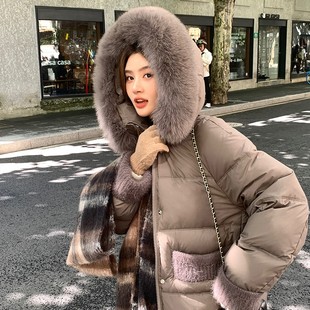狐狸大毛领设计款 韩系高货羽绒服长款 2505 小乐专享