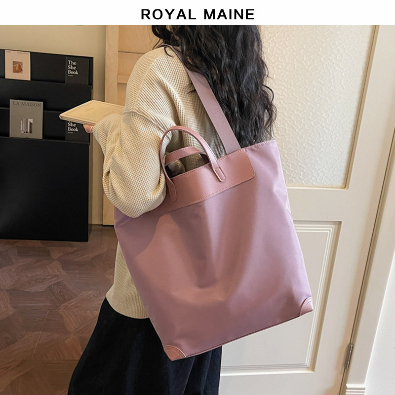 royalmaine新款通勤大托特包女手提包简约布包购物袋单肩包
