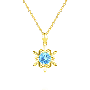 天然石榴石银项链女雪花托帕石锁骨链小众设计送证书生日礼物