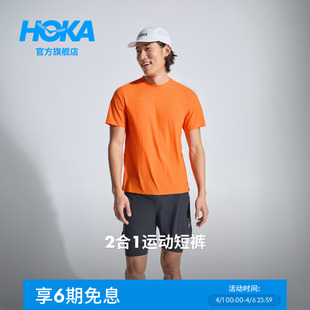 新款 春夏轻盈速干耐磨防泼高弹户外运动二合一越野跑短裤 HOKA男款
