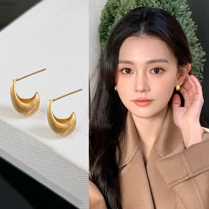 金色港风耳钉小众设计简约