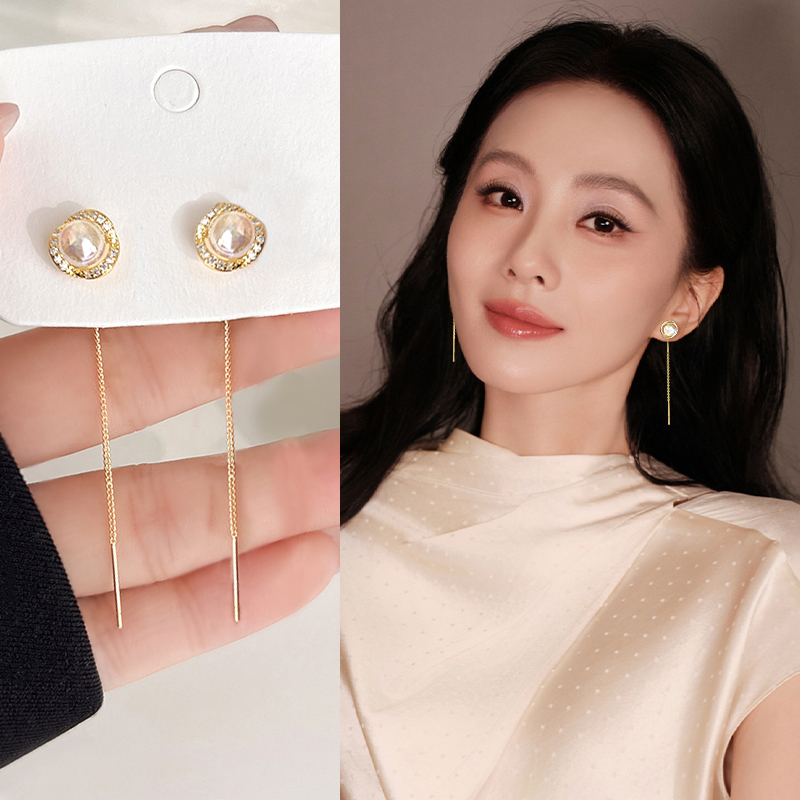 珍珠款流苏耳环女气质高级感