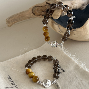 原创设计时尚 快乐奶咖 女笑脸黄珠珠S925纯银手链 JOJO MISS