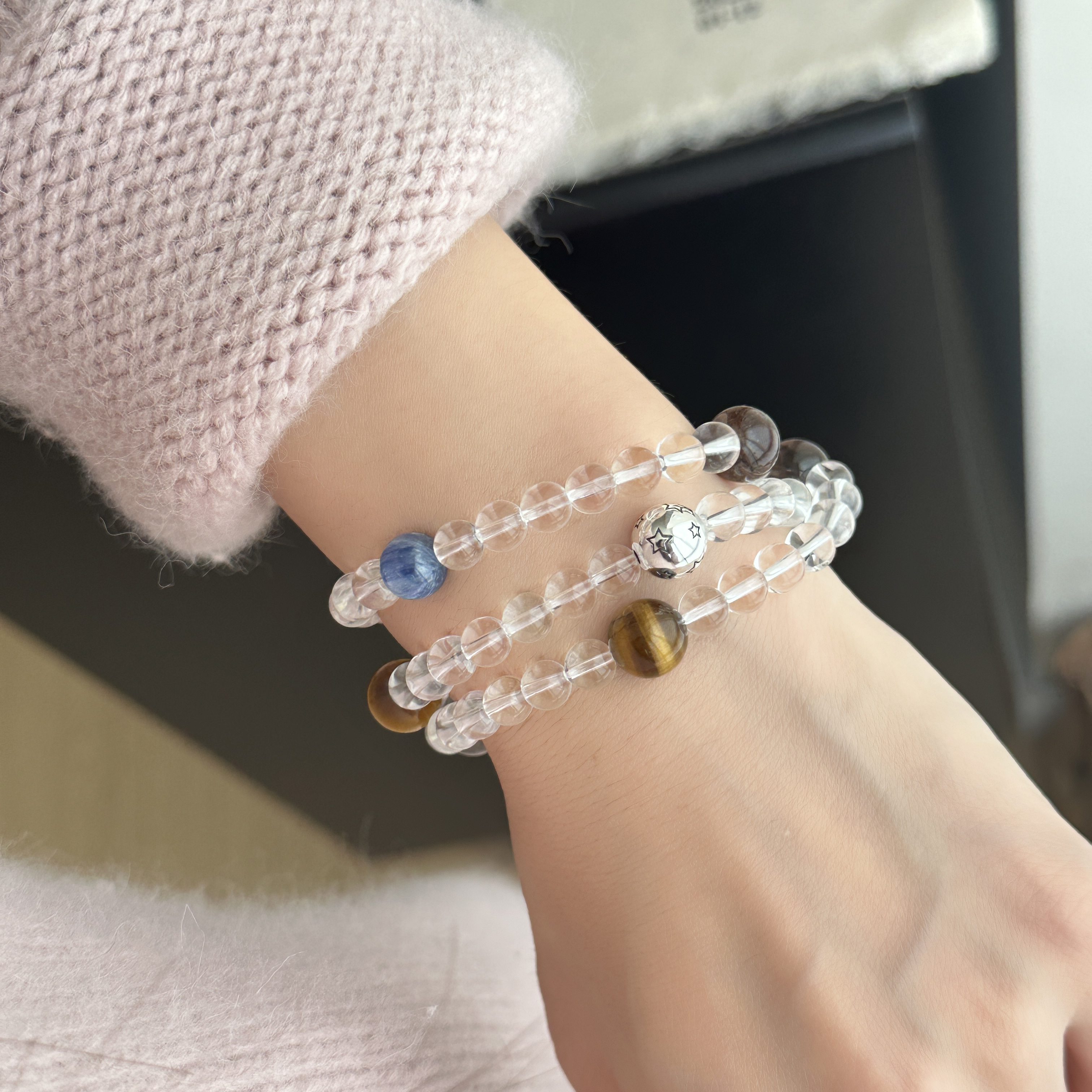 MISSJOJO三层白水珠珠纯银手链