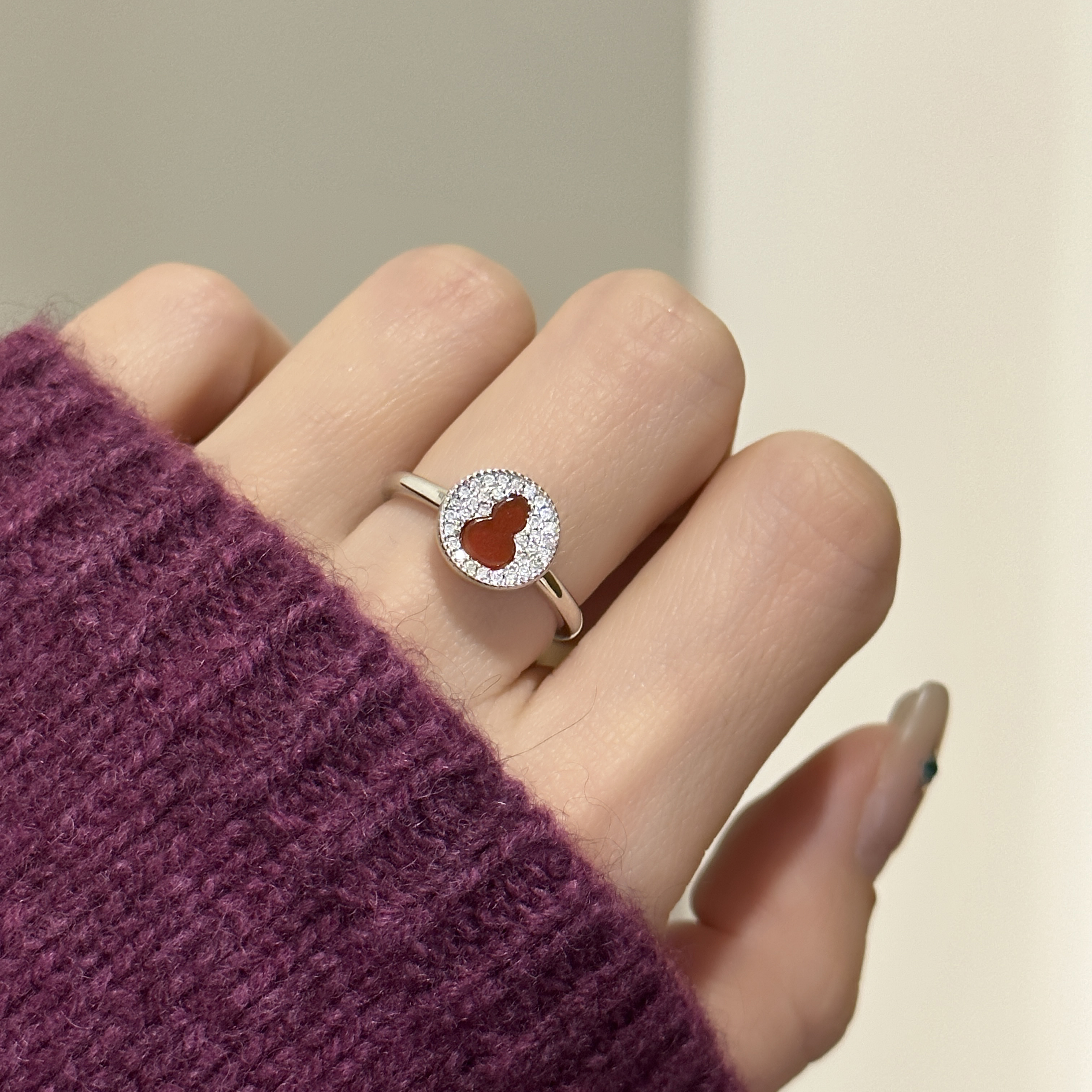 MISSJOJO红葫芦纯银锆石戒指