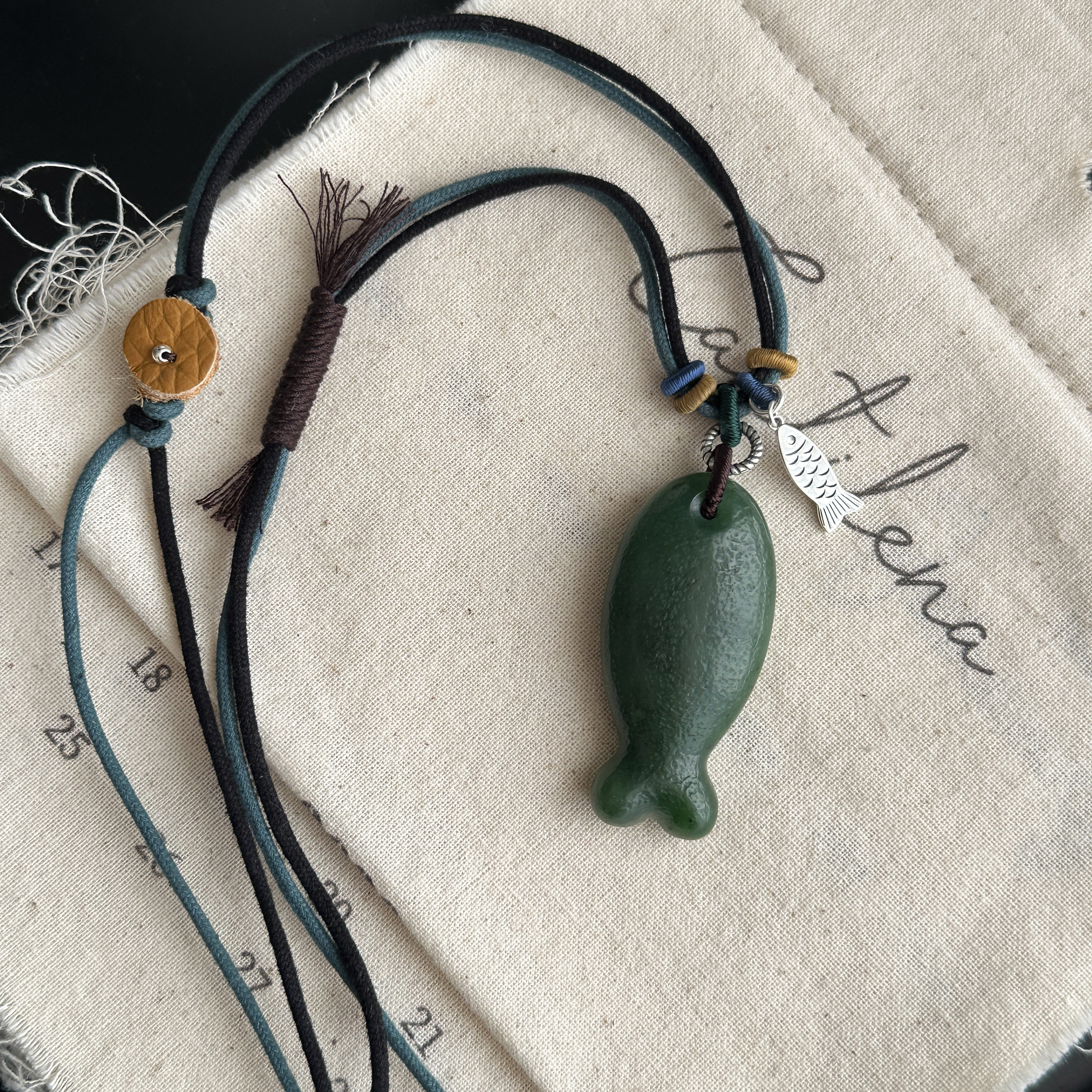 MISS JOJO原创设计时尚简约百搭气质女绿色小鱼编绳银项链 3978,饰品/流行首饰/时尚饰品新,银饰项链,淘宝优惠券,粉丝福利购,淘宝优惠卷