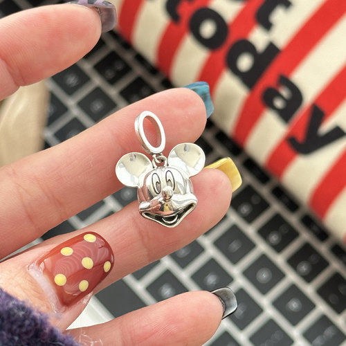 MISSJOJO 韩国ins风时尚简约百搭气质女米奇米妮头S925纯银吊坠