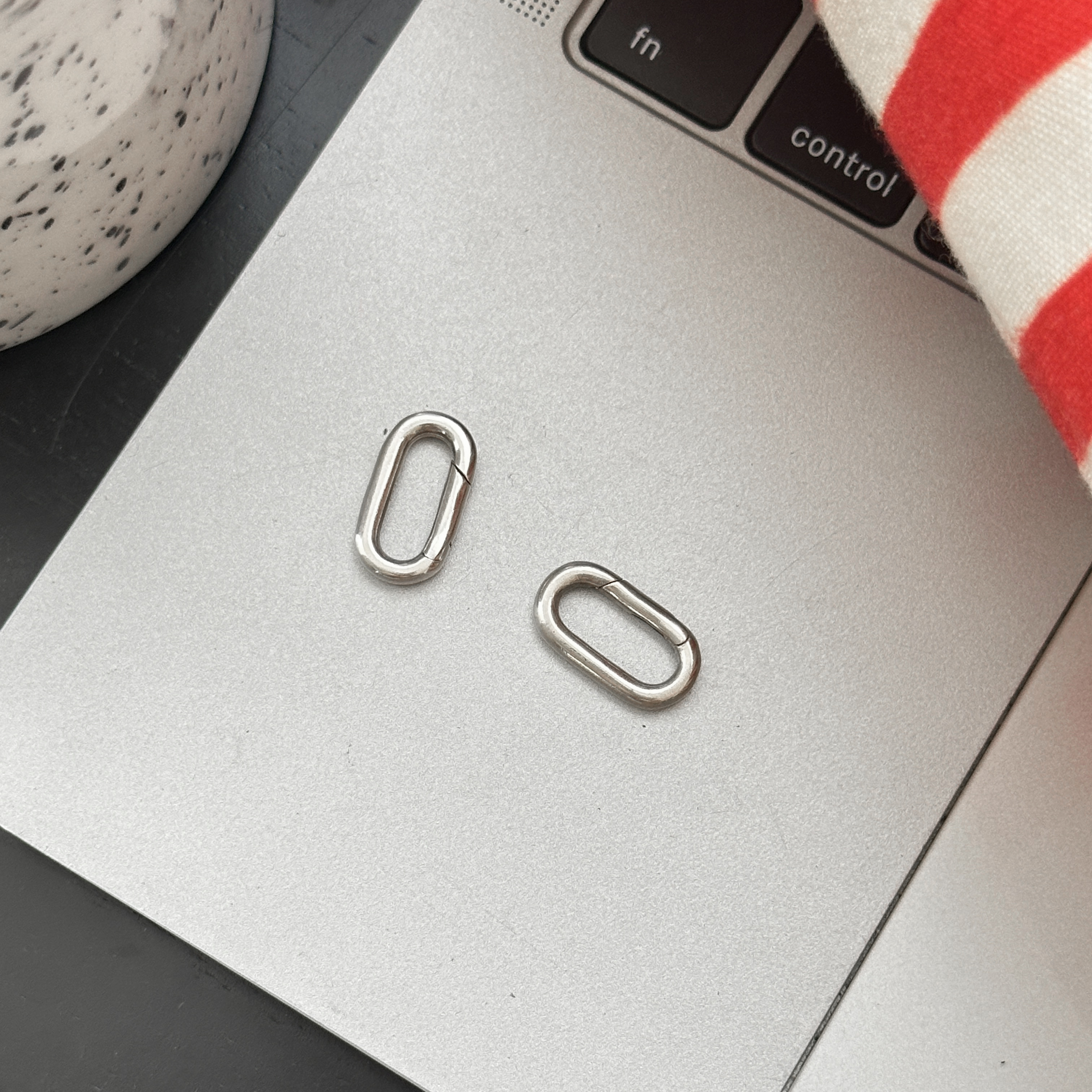 MISS JOJOins风时尚简约百搭铃铛S925纯银万能扣 3797