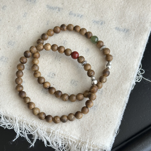 3946 简约女葫芦木珠珠弹力绳纯银手链3 MISS JOJO原创设计时尚