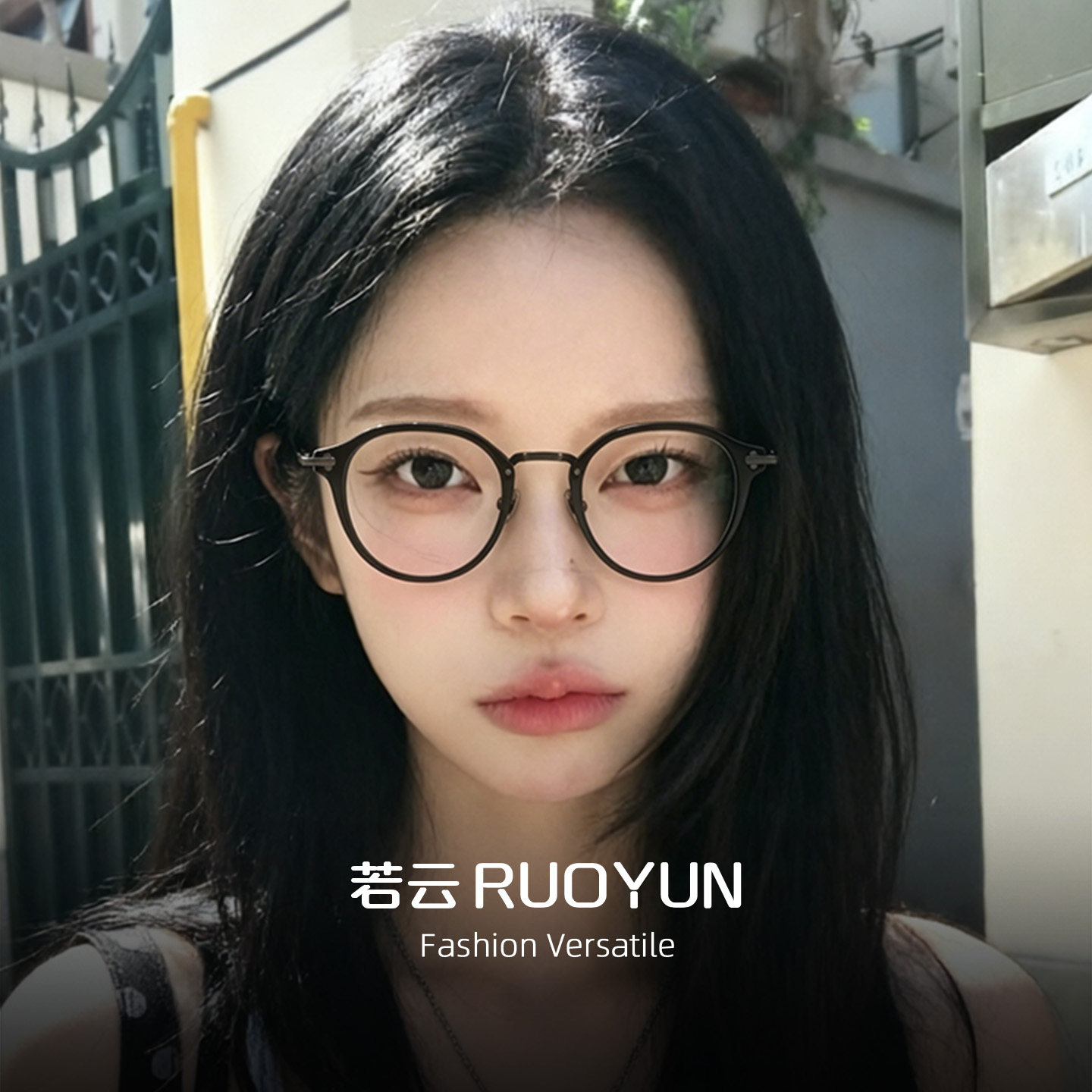 日系高端板材黑框眼镜架女复古小框可配高度数素颜钛架近视眼镜
