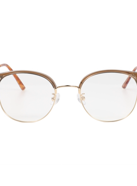 冷茶色圆框变色近视眼镜女太阳镜