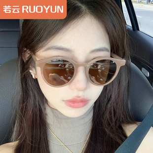 GM墨镜女高级感韩版奶茶色防紫外线眼镜潮2023新款偏光太阳镜近视