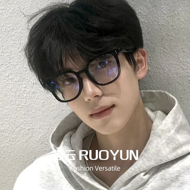 黑框眼镜男款潮近视专业配镜高级感素颜神器痞帅大框防蓝光镜框男