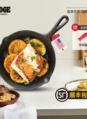 Lodge洛极 美国进口无涂层铸铁小煎锅21cm 煎焗烘烤神器 L5SK3