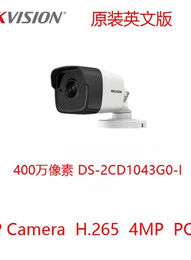 HIKVISION海康威视DS-2CD1043G0-I网络400万POE枪H.265 英文版