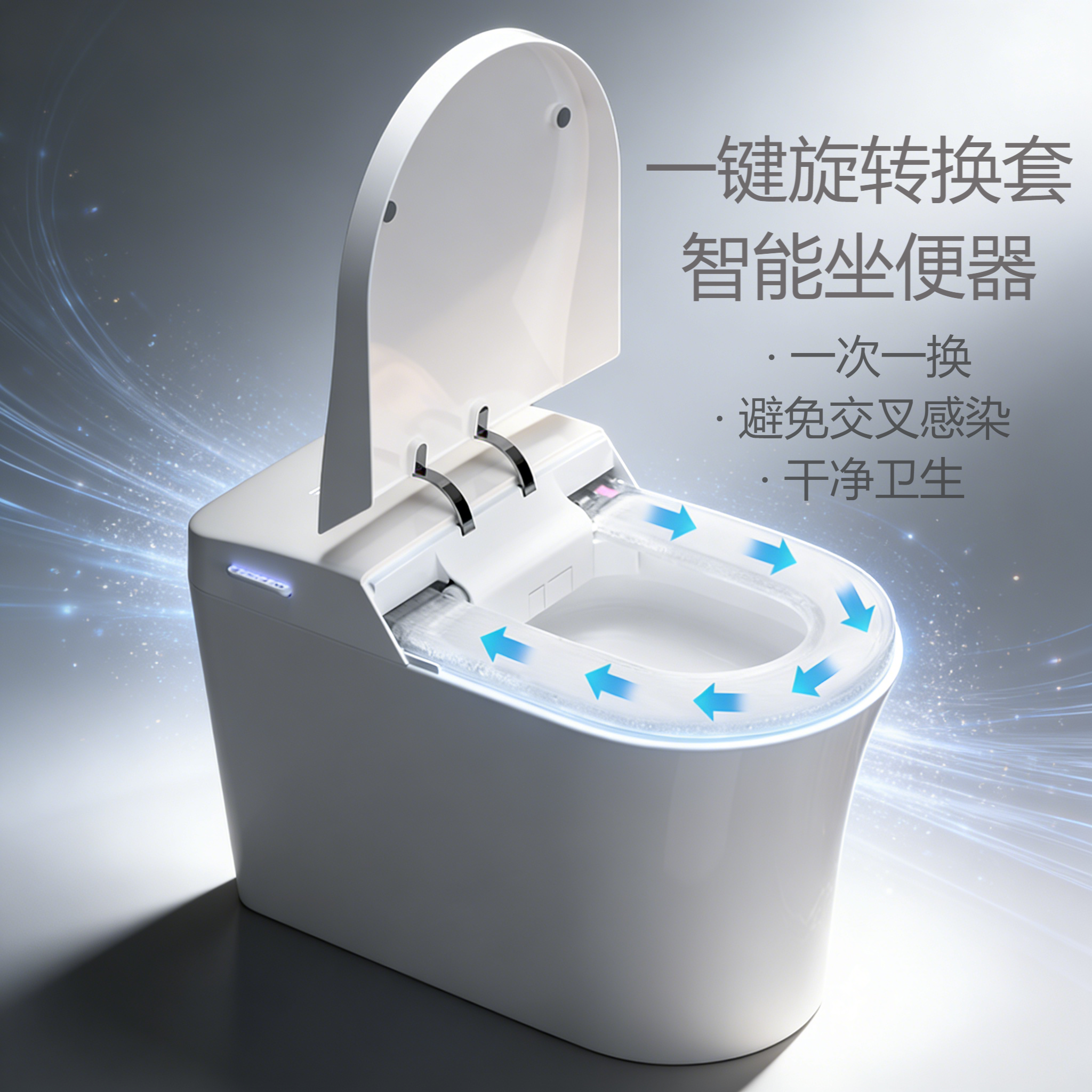 沐牌 全自动换套智能马桶公用一次性电动换垫纸走纸坐便器转转垫,家装主材,一体智能坐便器,淘宝优惠券,粉丝福利购,淘宝优惠卷