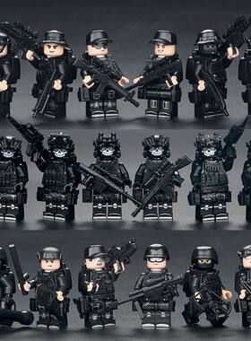 国产积木军事特种兵人仔玩偶男孩拼装小人偶士兵模型