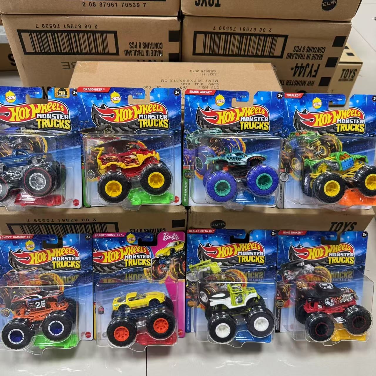 风火轮FYJ44怪兽狂野大脚车系列25E肌肉越野车克尔维特车模玩具