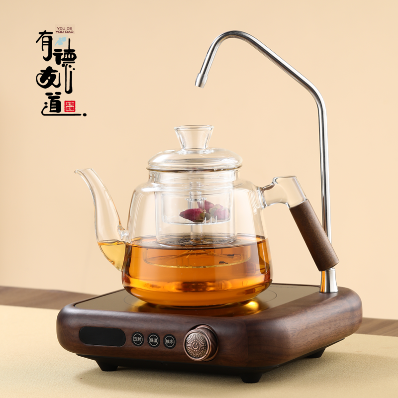 胡桃木自动上水电陶炉煮茶器