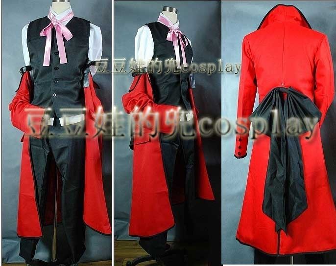 cosplay动漫游戏《黑执事》赤执事格雷尔cos服免邮定制
