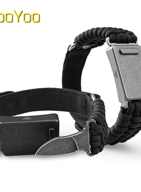 酷友CooYoo CF20S 野外求生手环 EDC伞绳手链刀 钛合金鞘D2钢小刀