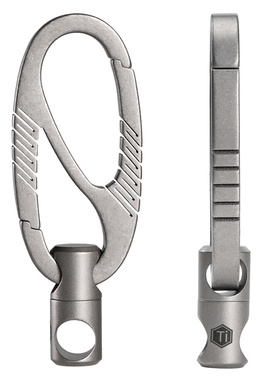 CooYoo酷友 KM09钛合金钥匙扣旋转8字扣万向节马蹄扣EDC户外快挂