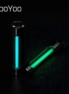 CooYoo TRIL三重光夜光灯钛合金EDC 荧光夜光管钥匙扣信号灯挂坠