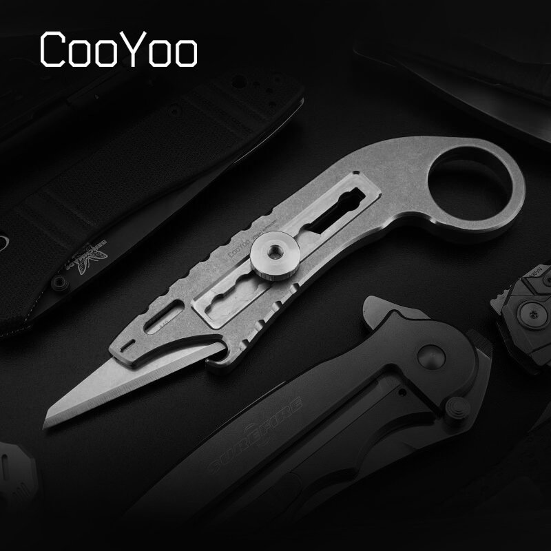 CooYoo酷友vRax-I威锐战术美工刀钛合金EDC工具刀 个性重型壁纸刀