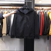 豆家 时尚 撤标撤柜 春季 新款 百搭中长男士 帅净色连帽休闲夹克