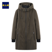 英伦风卡其中长款 外贸品牌撤柜男装 春季 潮流连帽风衣大牌拉链外套