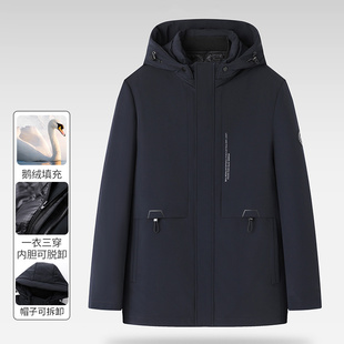 【豆家】撤标撤柜!一衣三穿时尚经典百搭可脱卸内胆连帽鹅绒服