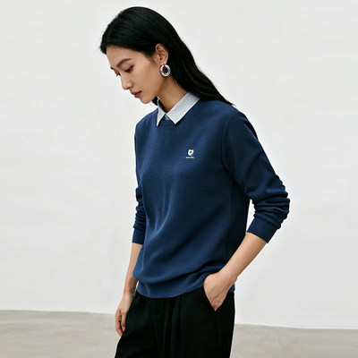 【H家】撤标撤柜！女士纯色熊猫系列加绒有型舒适柔软双领针织衫