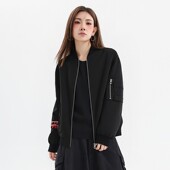 H家 撤标撤柜 2025秋季 女士简约百搭热卖 舒适刺绣立领夹克潮