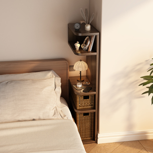 小型家用卧室17/28cm爆款多功能替代神器极超窄版床头柜储置物架