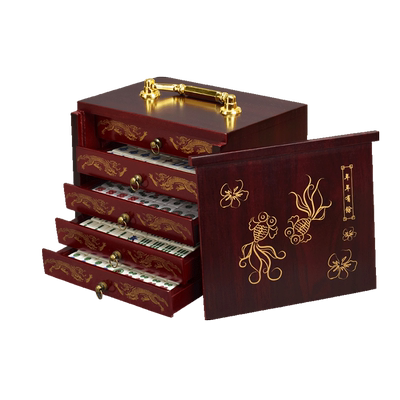 御圣迷你旅行五层木盒麻将套装