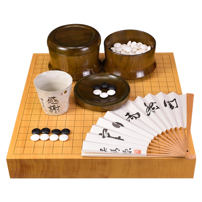 御圣香榧木围棋盘围棋套装76-87mm柾木棋盘收藏送礼21365-21367