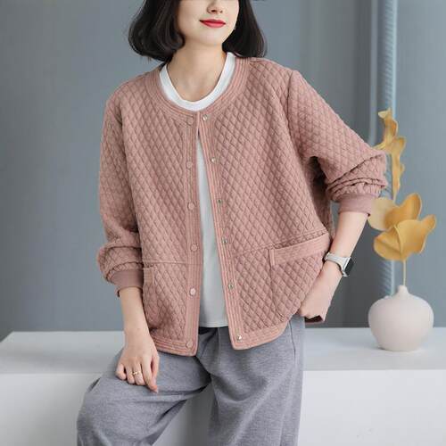 短款外套女春季新款复古菱格上衣