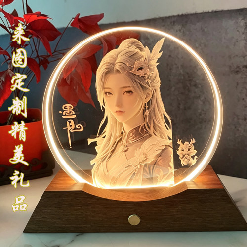 照片定制水晶内雕摆件女友生日礼