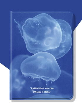 复古蓝色水母ipad保护套pro2021带笔槽款10.2平板air4壳11寸mini6