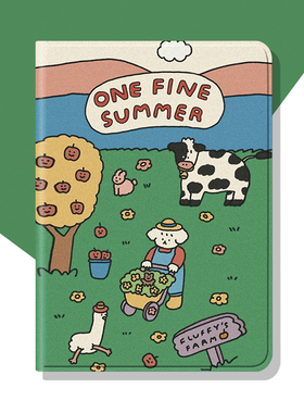 奶牛牧场可爱ipad保护套pro2021带笔槽款10.2平板air4壳11寸mini6