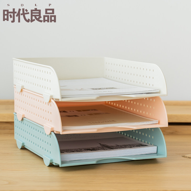 크리 에이 티브 다층 데스크탑 파일 상자 정보 파일 선반 사무실 3 층 파일 트레이 보관 폴더 저장 상자