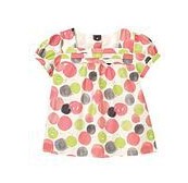 JANIEANDJACKJ珍J克夏季纯棉白色波点女童女宝宝娃娃衫T恤衫上衣