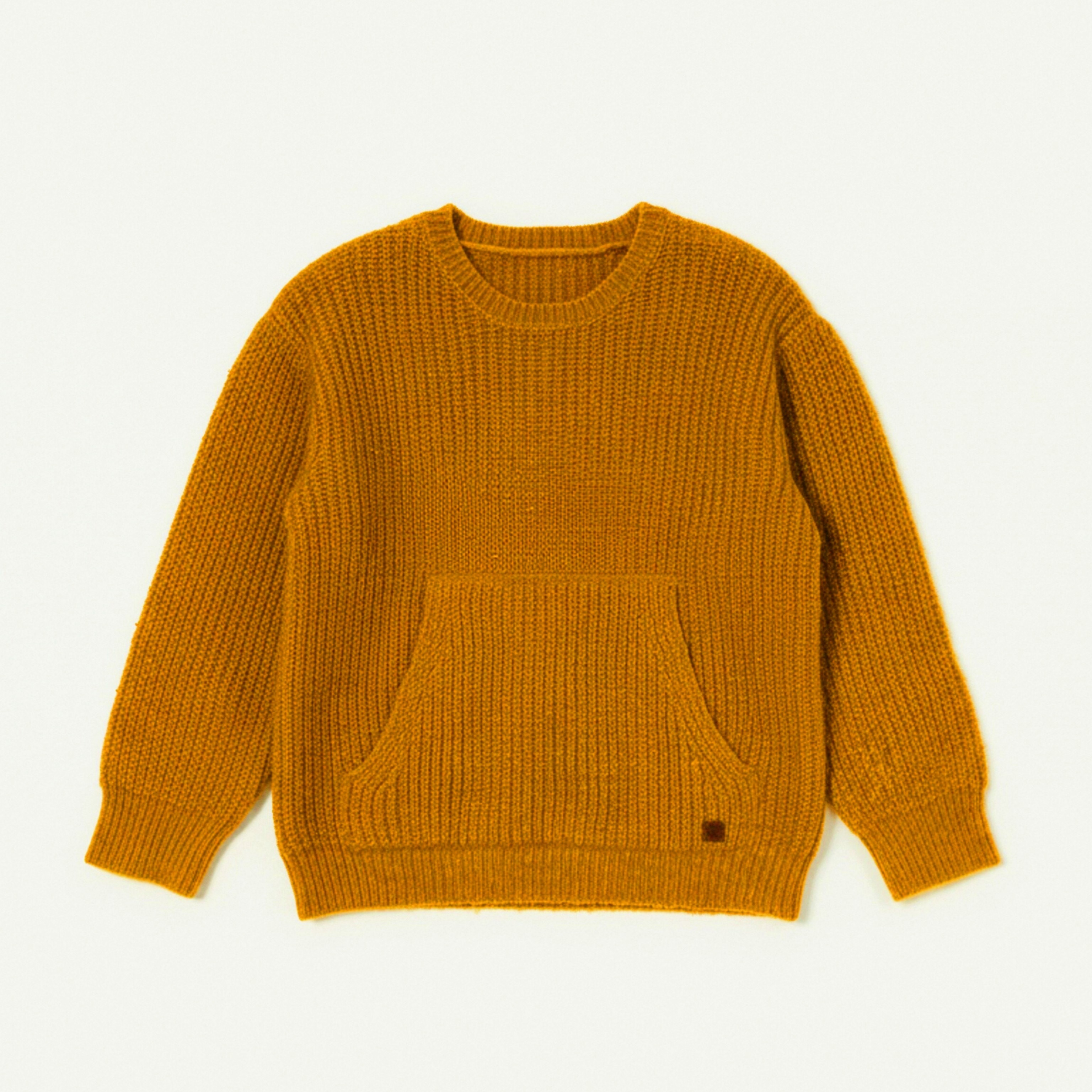 西班牙单春秋冬季长袖套头男女童中性土黄色圆领套头长袖针织毛衣,童装/婴儿装/亲子装,毛衣/针织衫,淘宝优惠券,粉丝福利购,淘宝优惠卷