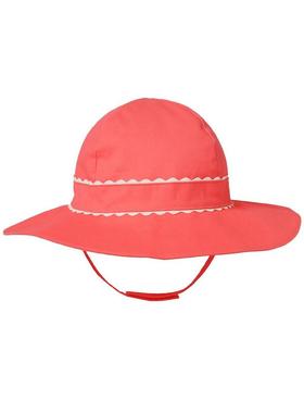 美单出口出口绝唱纯棉夏季波浪边女童荧光橙色遮阳帽6个月到5岁