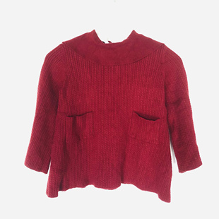 针织毛衣 JACK酒红色不起毛球涤纶2岁女童典雅可爱 JANIE AND