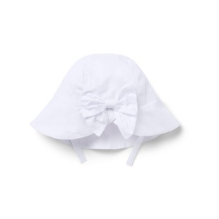 白色配蝴蝶结女童夏季 JANIE 款 JACK纯棉百搭时尚 这户外遮阳帽 AND