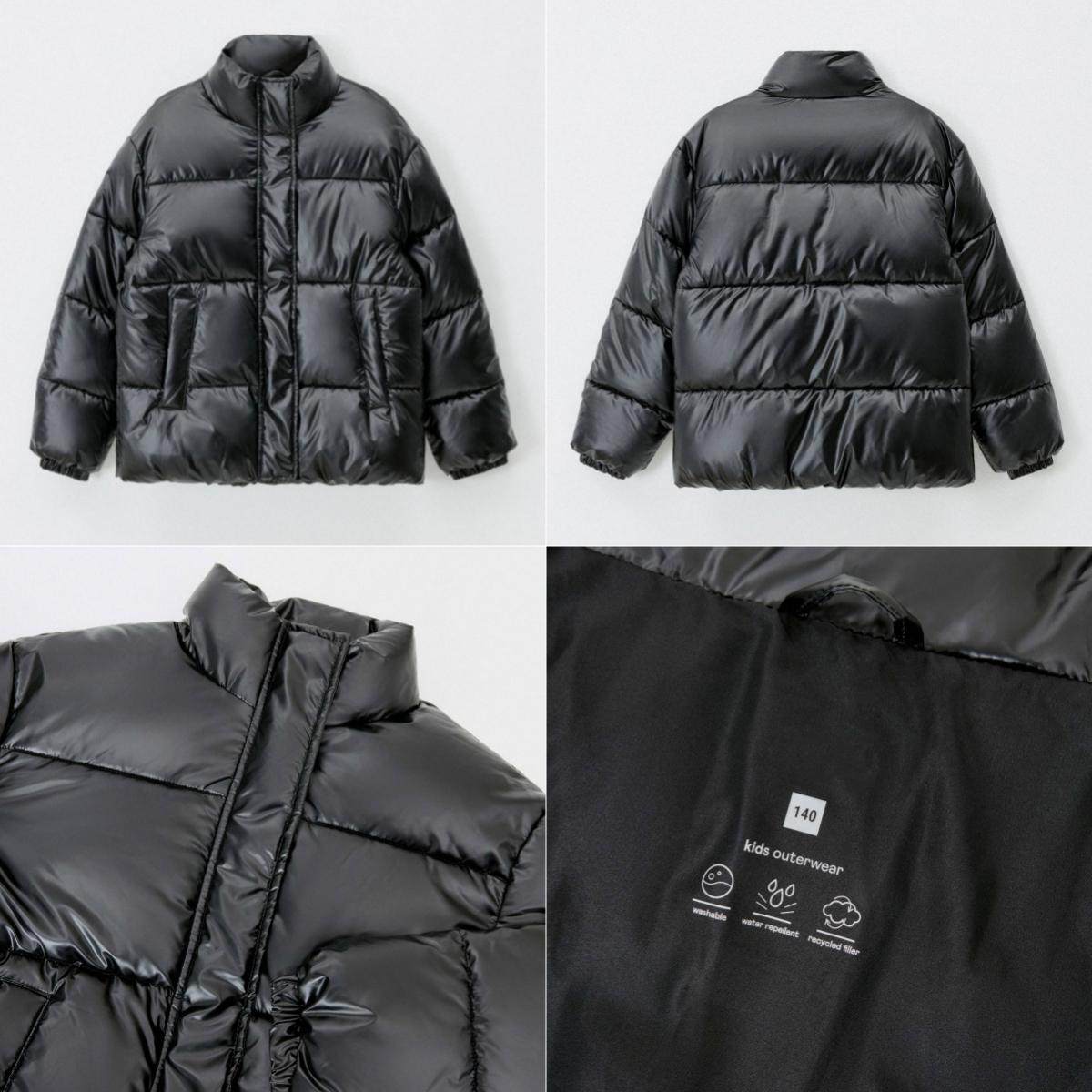 欧单春秋冬黑色防风雨男女童中性羽绒棉百搭长袖高龄拉链棉服外套